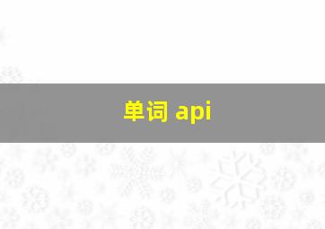 单词 api